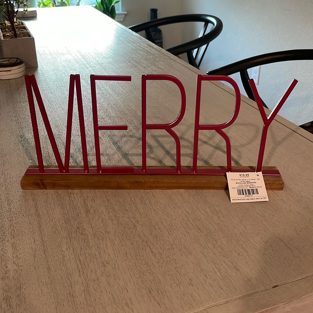 Merry Christmas Home Decor Sign
